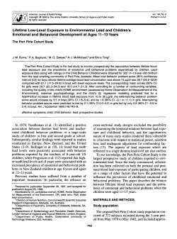 Lifetime Low-Level Exposure to Environmental Lead and Children`s