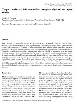 Temporal variance in lake communities: blue