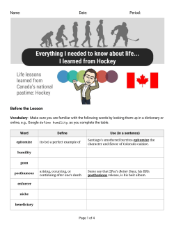 Handout: Hockey Life Lessons