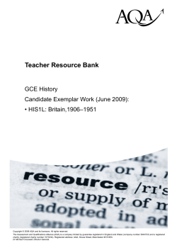 A-level History Candidate exemplar HIS1L - Britain, 1906