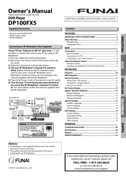 DP100FX5 Owner`s Manual