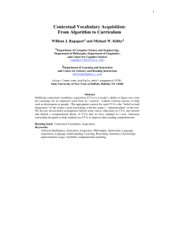 Contextual Vocabulary Acquisition: From Algorithm to