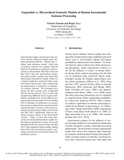Sequential vs. Hierarchical Syntactic Models of Human Incremental