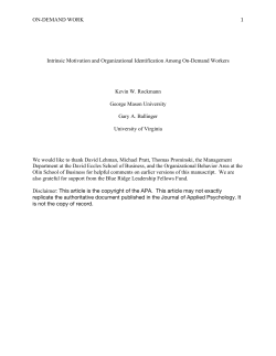 Intrinsic Motivation and Organizational Identification Among On