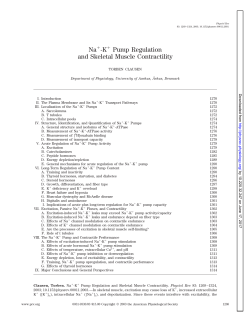Na -K Pump Regulation and Skeletal Muscle Contractility