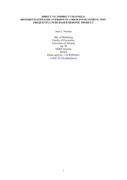 DIRECT VS. INDIRECT CHANNELS: DIFFERENTIATED