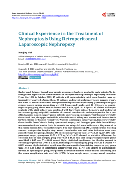 Clinical Experience in the Treatment of Nephroptosis Using