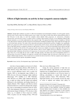 Effects of light intensity on activity in four sympatric anuran tadpoles