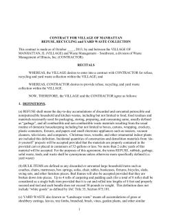AGREEMENT FOR REFUSE REMOVAL SERVICE, LANDSCAPE