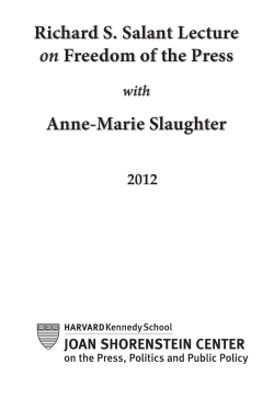 Richard S. Salant Lecture on Freedom of the Press Anne