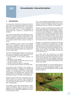 Groundwater characterization