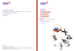 GCSE Combined Science: Synergy Specification