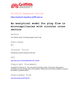 An analytical model for plug flow in microcapillaries with circular