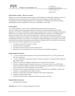 Open Position: Scientist &ndash; Microwave Systems Bridge12 is a