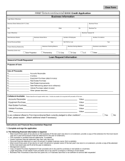 FIRST Intercontinental BANK Credit Application Business