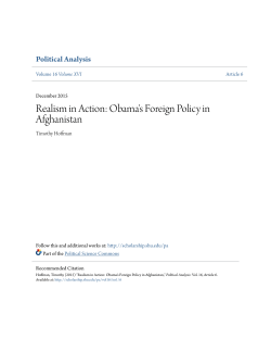Realism in Action: Obama`s Foreign Policy in Afghanistan