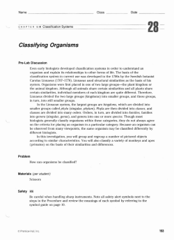 15-28 Classifying Organisms