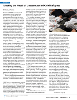 Notebook: Meeting the Needs of Unaccompanied Child Refugees
