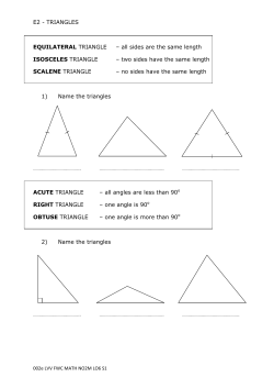 E2 - TRIANGLES EQUILATERAL TRIANGLE &ndash; all sides are the