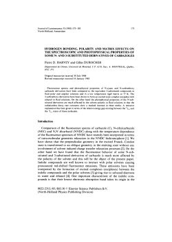 hydrogen bonding, polarity and matrix effects on the spectroscopic