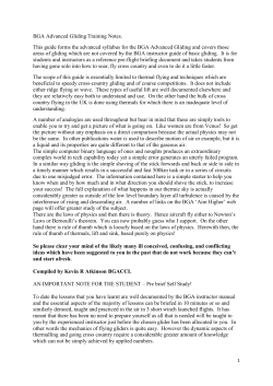 BGA Advanced Gliding Training Notes. This guide forms the