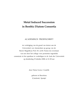 Metal Induced Succession in Benthic Diatom Consortia