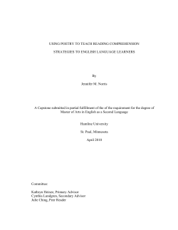 The Role of Poetry in Teaching Reading Comprehension