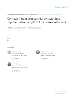 Contagion from peer suicidal behavior in a representative sample of