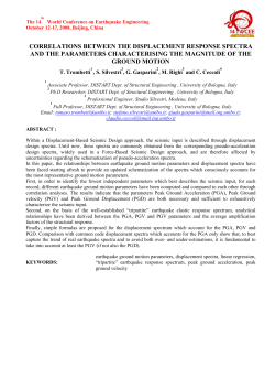 correlations between the displacement response spectra and the