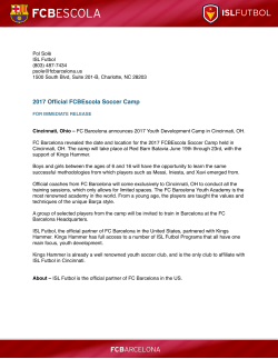 Official Press Release - 2017 FCB Camp Cincinnati