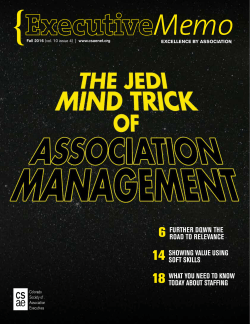 Executive Memo - Fall 2016 - Colorado Society of Association