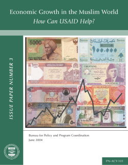 Economic Growth in the Muslim World How Can USAID Help?