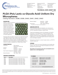 PLGA (Poly Lactic co-Glycolic Acid) Uniform Dry