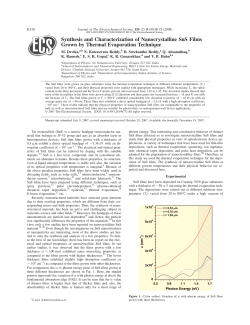 Synthesis and Characterization of Nanocrystalline SnS Films Grown