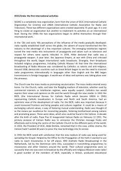 OCIC/Unda: the first international activities SIGNIS is a completely