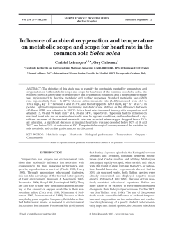 Influence of ambient oxygenation and temperature on metabolic