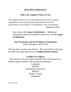 EGO PSYCHOLOGY