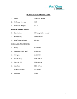1 POTASSIUM NITRATE SPECIFICATIONS 1. Name
