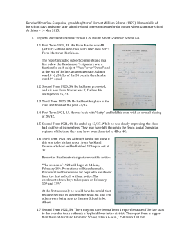 Sue Gasquoine - Herbert William Salmon MAGS Archives 2015