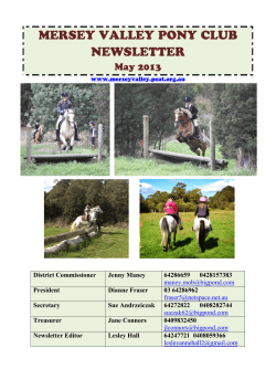 May 2013 - Mersey Valley Pony Club