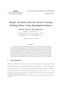 Simple Alcohols with the Lowest Normal Boiling Point Using