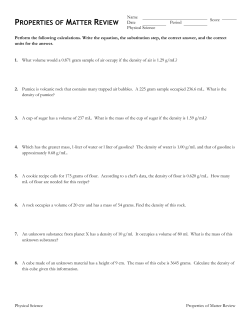 Properties of Matter Review