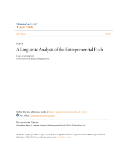 A Linguistic Analysis of the Entrepreneurial Pitch