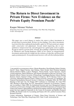 The return to pension funds` private equity investments: New