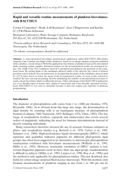 Rapid and versatile routine measurements of plankton biovolumes