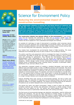 Reducing the environmental impact of construction tunnelling