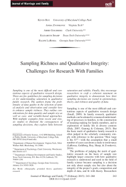 Sampling Richness and Qualitative Integrity
