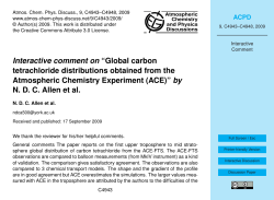 Interactive comment on &ldquo;Global carbon tetrachloride distributions