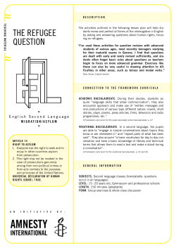 The Refugee QuesTion - Amnesty International Schweiz