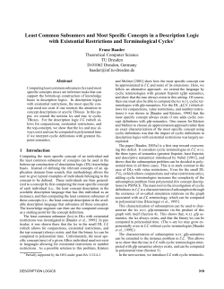 Least Common Subsumers and Most Specific
